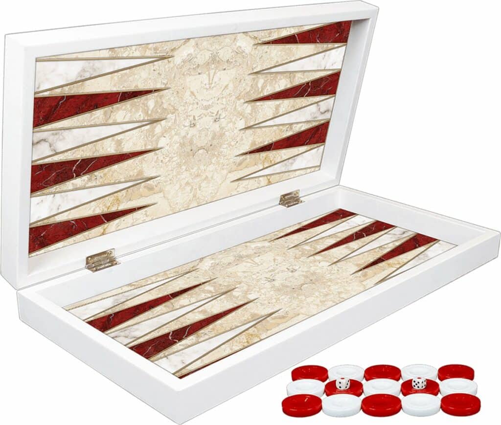 Backgammon rood/wit - Maat XXL 48cm